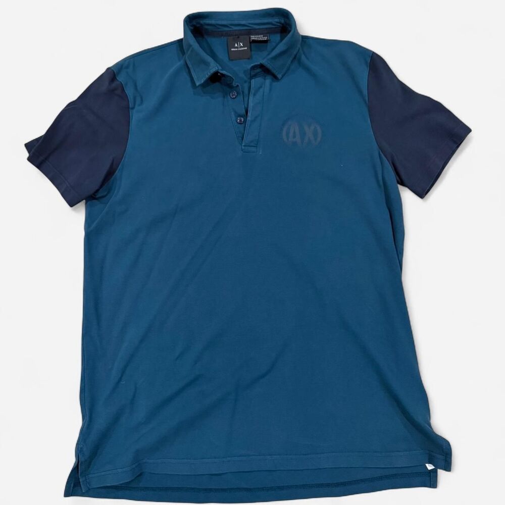 Armani-exchange Men's Blue and Navy Polo-shirts